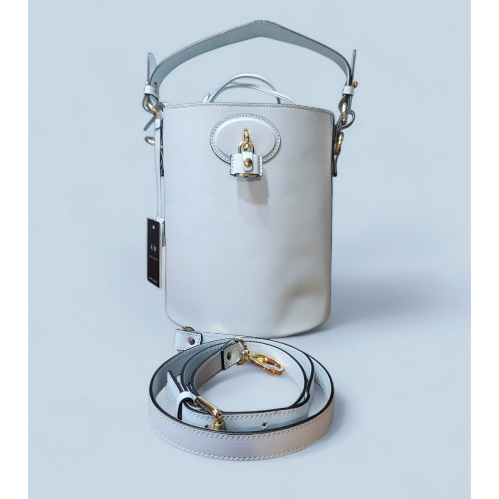 A. Bellucci Icy Blue Italian Leather Bucket Bag New With Tag